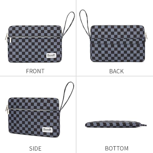 Canvaslife Laptop Sleeve Case Cover with Pocket for MacBook Pro 14 inch and 14 inch-14.4 inch HP, Lenovo, Dell, ASUS, Acer Notebook Computer (Black Checker) - color: New Black Checker, size: 14 inch / 14.0 inch