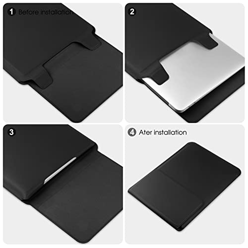 HoYiXi 15 16 Inch Laptop Sleeve Case Leather Bag for MacBook Pro 16 2021 & 2019/ASUS Vivobook 15/Huawei MateBook D15/HP 15.6" PC/MacBook Pro 15/Surface Laptop 3/Dell Inspiron 15/IdeaPad, Black - color: Black, size: 15-16 in