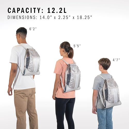 adidas Alliance Sackpack – Drawstring Backpack for Sports, Small Gym Bag, Magic Beige/Off White/2, OSFA - color: Magic Beige/Off White/2