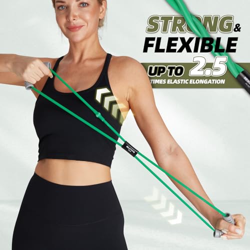 Figure 8 Resistance Bands with Handles, Arm Resistance Bands | Home Workout, Physical Therapy, Strength Training, Travel Portable, Arm workouts - color: Green-20lbs