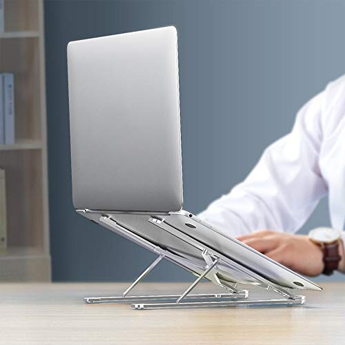 Laptop Stand Portable Heights Adjustable Aluminum Alloy Desktop Ventilated Cooling Holder Folding - color: E