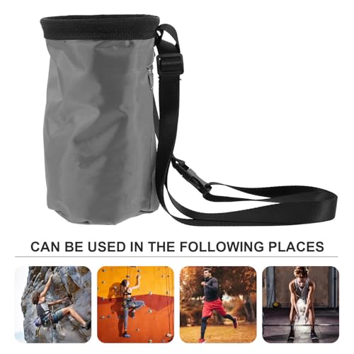 Anti-Slip Chalk Bag for Rock Climbing with Wear-Resistant Oxford Fabric and Fleece, Large Capacity Climbing Powder Storage Bag for Outdoor and Camping Use