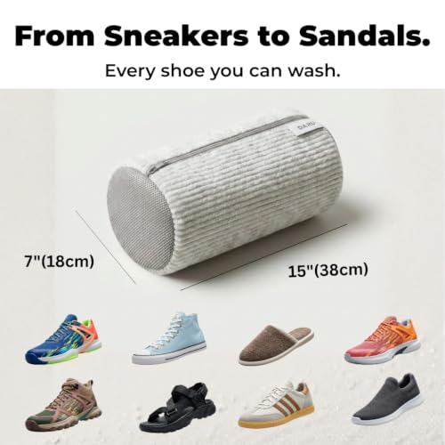 DARU 2-Pack Shoe Washing Machine Bag, Sneaker and Tennis Shoe Laundry Bags | Shoe bag for washing machine, Mesh Protection, Washer & Dryer Safe, Locking Reinforced Zipper, 360 Deep Shoe Cleaner, XL - color: White