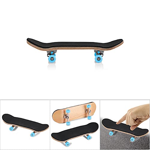 HERCHR Finger Boards, 1Pc Maple Wooden Alloy Fingerboard Finger Skateboards Creative Fingertips Daliy Playing Relaxing Movement Set with Box for Relax Play (Light Blue) - color: Light Blue