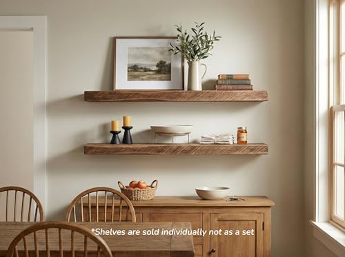 Reclaimed Wood Floating Shelves Real Solid Thick Wood Rustic Shelf Handmade - size: 18x6