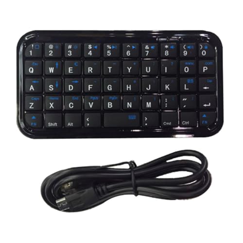 Portable Wireless Keyboard, Multi Device Bluetooth Slim Wired Keyboard with Silent Keys for Wins MacOS Phone Tablet Laptop (Backlit Black)