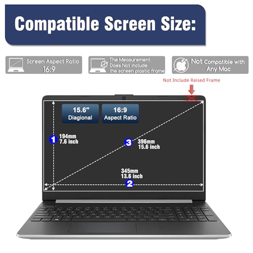 3 PCS 15.6" Anti Glare Screen Protector for Dell Inspiron 15 /HP Pavilion 15 /HP Envy 15 /Lenovo Ideapad 15 /Acer Aspire 5 15.6 /Acer Nitro 5 15.6 /ASUS VivoBook 15.6 /Chromebook 15.6 Screen Protector - size: 15.6 inch