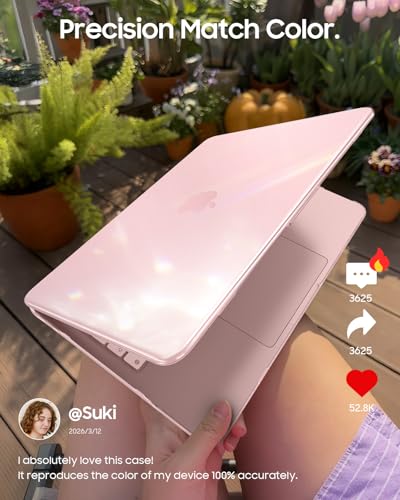 Fintie Case for MacBook Neo 13 Inch with Keyboard Skin & Screen Protector | 2026 A3404, Snap-On Design, Slim Fit, Hard Shell Cover, Crystal Blush - color: Crystal Blush