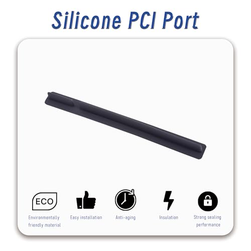 5 PCS PCI Port Anti-dust Plugs, Silicone Covers Caps Stoppers, Port Protector for End Computer Digital Socket Printer,3.23 x 0.31 x 0.24 (LxWxH) - size: PCI/Black/5 PCS