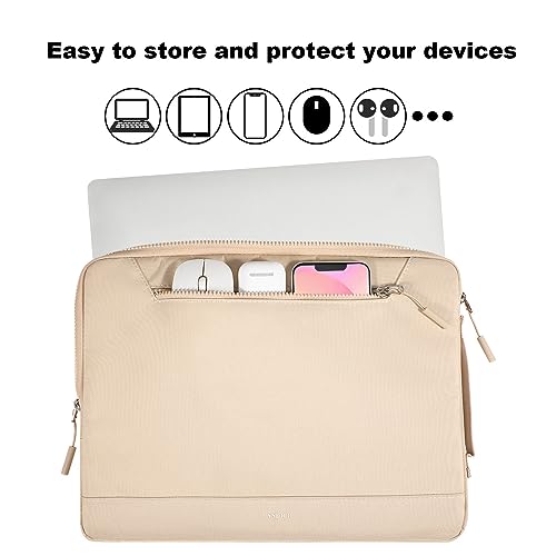 LANDICI 15.6 Inch Protective Laptop Sleeve with Handle, Apricot | Slim water-resistant case with reinforced 360-degree padding protects MacBook, Surface, Chromebook and other laptops - color: Apricot, size: 15.6-16 Inch