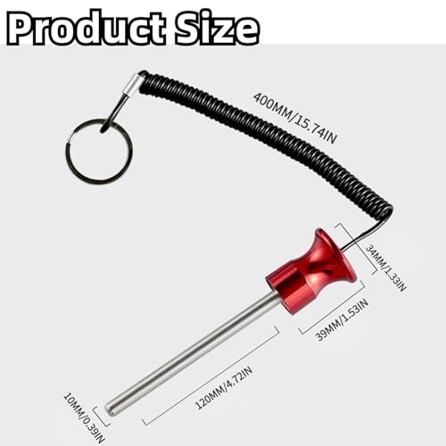 Gym Pin, Universal Aluminum Alloy Weight Stack Pin with Pull Rope for Fitness Equipment Pin Training - color: Black 10*125mm