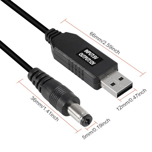 AITRIP USB to DC Power Cable 5V to 12V Boost Converter 8 Interchangeable Plug Connectors Adapters for Router, Mini Fan and Speaker（8-in-1） - color: 8-in-1