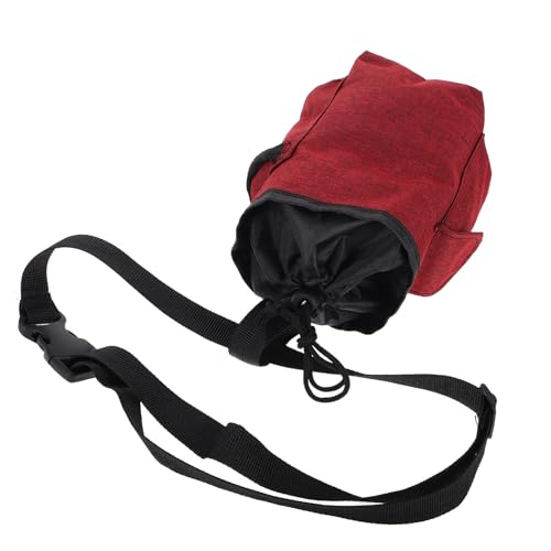 Cabilock Large Chalk Bag for Rock Climbing with Belt and Zippered Pocket, Burgundy Non-Slip Chalk Tool for Bouldering, Gymnastics, and Weightlifting