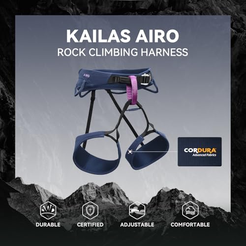 KAILAS Airo Rock Climbing Harness Men Roofing Harnesses Rescue Mountaineering Safety Belt Women Comfortable Lightweight - color: Navy Blue, size: X-Small