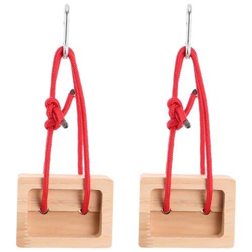 2Pcs Wooden Hangboard Rock Climbing - Hang Board for Climbing | Fingerboard | Arm Workout & Pull-Up Training | Bouldering Present Khaki - color: Khaki