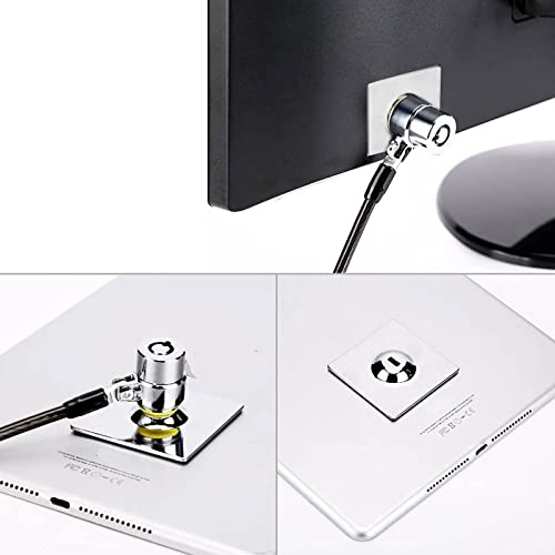 Adhesive Security Plate with Slot for Cables to Lock Down Laptops, Tablets, Monitors and Other Devices (2Pcs Silver)