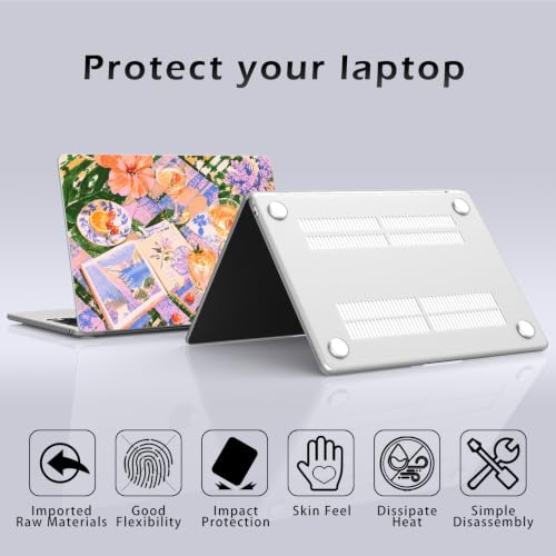 Compatible with MacBook Air 15 inch Case Cute Flower Book | M5 M4 M3 M2 2026-2023 Release A3448 A3241 A3114 A2941 | Protective Hard Shell Matte Cover for Mac Air 15.3 inch - color: Afternoon Tea, size: MacBook Air 15 inch