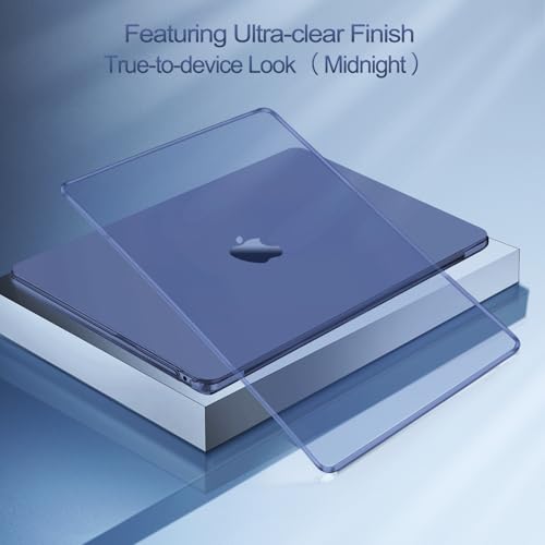 MOSISO Compatible with MacBook Air 13 inch Case M5 2026 M4 M3 M2 2025-2022 | A3449 A3240 A3113 A2681, Hard Shell&Keyboard Cover&Screen Film&Pouch for MacBook Air 13.6 inch Case, Crystal Midnight - color: Crystal Midnight