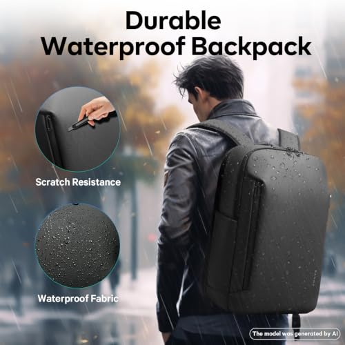BANGE Business Smart Backpack for Men and Women，can holds 15.6 Inches Laptop Backpack, Waterproof Commute Work Travel Backpack, Flight Carry-On (black) - color: Black
