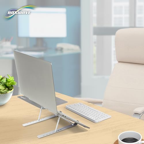 BoxWave Stand and Mount Compatible with Amazon Fire HD 10 (9th Gen 2019) - Compact QuickSwitch Stand, Portable Multi Angle Viewing Foldable Riser - Metallic Silver