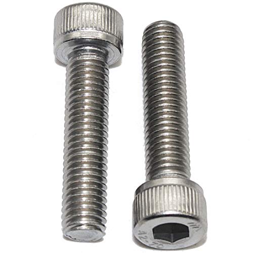 Fullerkreg M6-1.0 x 35MM Socket Head Cap Screws, Allen Socket Drive, Din 912, AISI 304 Stainless Steel (18-8), Full Thread, Bright Finish, Machine Thread, Quantity 20 - size: M6-1.0 x 35MM
