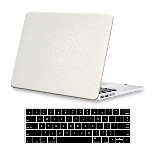 Case for Crocodile MacBook Pro 14 inch 2026 2025-2021 M5 M4 M3 M2 M1, White | Crocodile Skin Alligator Leather Hard Case+Keyboard Cover (Model A3427 A3426 A3434 A3112 A3185 A3401 A2918 A2992 A2779 A2442) - color: # Crocodile White