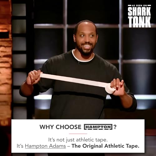 Hampton Adams | As Seen on Shark Tank | Original Sports Medical Athletic Tape (8-Pack) | 45ft Rolls | No Sticky Residue Easy Tear | for Athletes Trainers First Aid Injury Wrap | Ankles Wrist - color: White