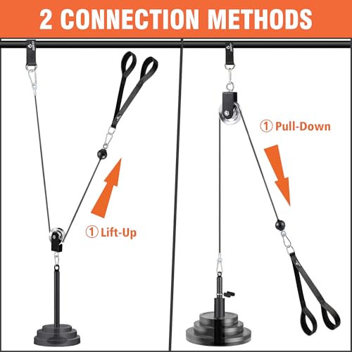 SERTT Weight Cable Pulley System Gym, with Upgraded 2 in 1 Loading Pin,for Tricep Pull Down, Bicep Curl, Shoulder, Back, Forearm Home Gym Equipment - color: with Aluminium Alloy Pulley