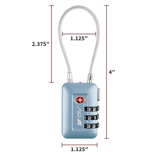 TSA Accepted Luggage Travel Lock, Set-Your-Own Combination Lock for School Gym Locker, Luggage Suitcase Baggage Locks, Filing Cabinets, Toolbox, Case (Arctic Blue, 1 Pack) - color: Arctic Blue 1-Pack