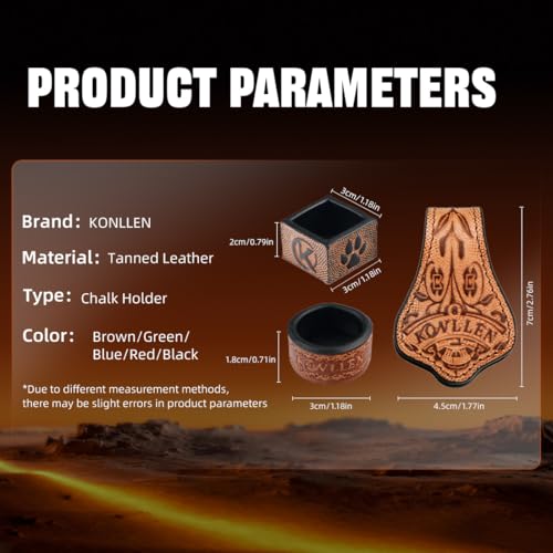 KONLLEN Magnetic Chalk Holder, Pool Cue Accessory | Round or square holder keeps chalk secure and easy to reach for pool cue and billiard players - color: 2-in-1-brown