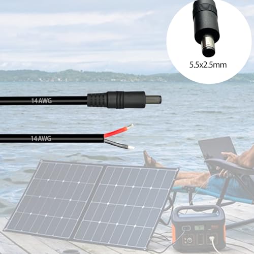 0.8ft 3pcs 5.5x2.5mm Male 14AWG DC Pigtail Power Cord for CCTV Security Camera Outdoor Power Supply Convenient Solar Charging Board DC Power Repair Cable - size: 5525 Male