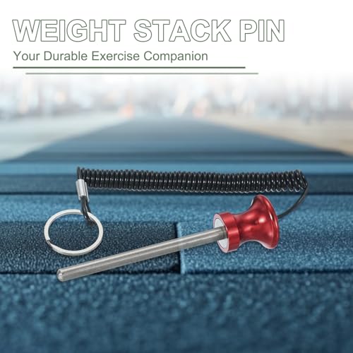 Weight Stack Pin, Weight Gym Pin Strength Training Equipment Replacement with Pull Rope for Commercial Home - color: Silver, size: 0.4 x 4.7 Inch