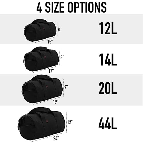 Rothco Heavy-Duty Canvas Shoulder Duffle Bag - Rugged Travel Gym Gear Equipment Bag - color: Olive Drab, size: 17 Inches