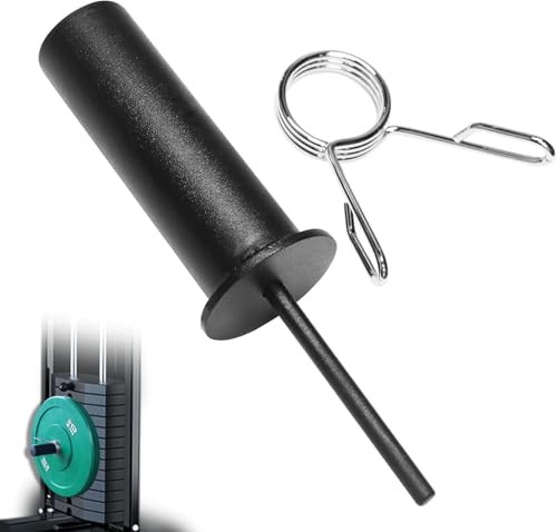 Weight Stack Pin with Spring Clip Collar Weight Stack Extender Pin for Cable Machines and Functional Trainers Commercial Home Gym (10×110mm-200mm-Rod) - size: 8mm x 110mm