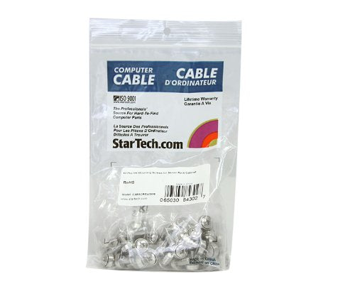 StarTech 50-Pack M6 12mm Mounting Screws, Nickel-Plated, 19in & 10in, TAA | Fits cabinets and enclosures, Mounts servers and AV gear, GSA Schedule purchases - color: Silver, size: 50-pack, style: Screw only