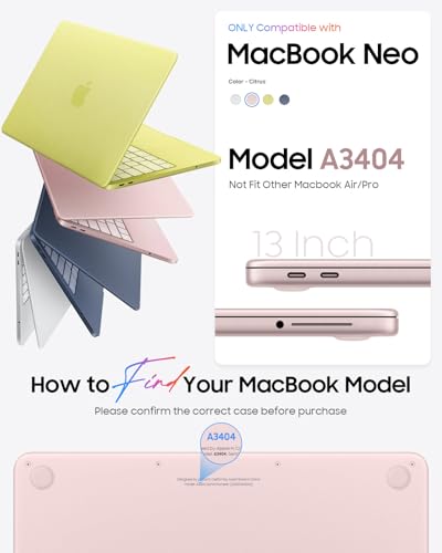 Fintie Case for MacBook Neo 13 Inch A3404 2026, Frost Blush | Snap-On Hard Shell Cover, Ultra-Thin, Slim Fit, Lightweight - color: Frost Blush