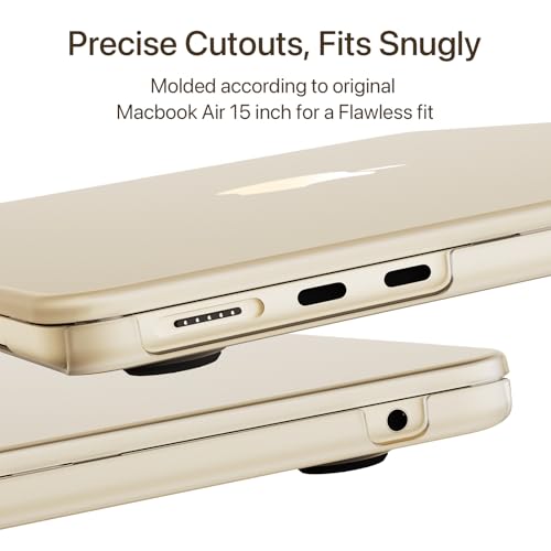 Soonjet Invisible Armor for MacBook Air 15 inch Case M5 M4 M3 M2 2026-2023 | 100% Color Match, Starlight Clear Matte, Protective Hard Shell Laptop Cover, Ultra Thin & Light, Anti Fingerprint & Scratch - color: Starlight Clear