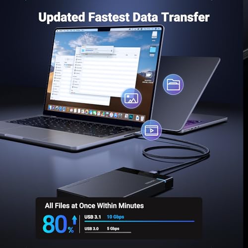 UGREEN 10Gbps USB C to Micro B Cable 1.5FT for External Hard Drive | 10Gbps transfer speed, braided shield, 40000+ bend tests, aluminum alloy shell, wide device compatibility - size: 1.5 FT