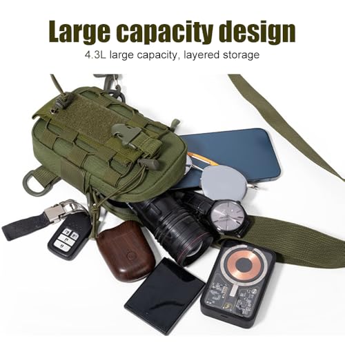 MiOYOOW Tactical Sling Bag, Waterproof Chest Pack Adjustable Crossbody Backpack for Men Women Outdoor Sports Climbing Camping - color: Red
