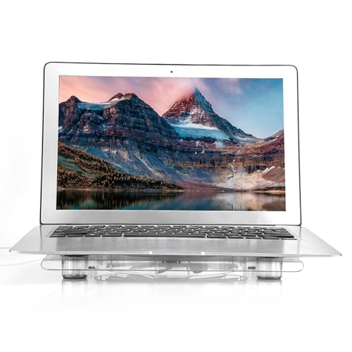 Laptop Cooling Pad, Laptop Cooling Stand Ultra Quiet USB Laptop Cooling Tray Notebook Cooler Cooling Pad Stand Chill Mat with LED RGB Lights