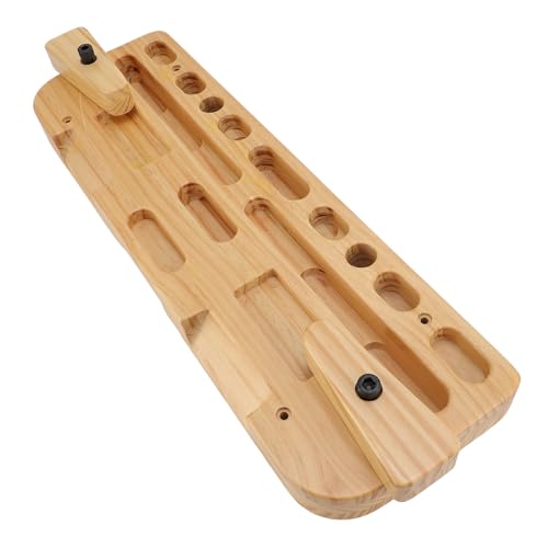 RiToEasysports Rock Climbing Hang Board, Solid Wood Fingerboard Training Board with Various Grip Holes for Home Gym Outdoor Strength Exercise