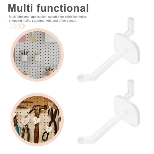 Healeved 50pcs Plastic Pegboard Hooks 5cm Hanging Board Hooks for Garage Wall Organizer and Tool Storage in Workshops and Showrooms