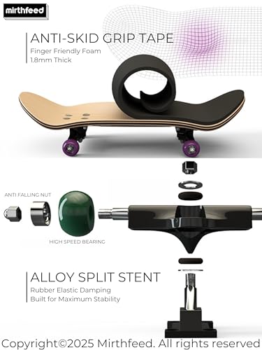 32mm Pro Fingerboard Complete Set | Bearing Wheels | 5 Ply Maple Deck | Anti Skid Grip Tape | Complimentary Tool | Concave Shape - color: Mini Finger Skateboard H : Hangry Kitty