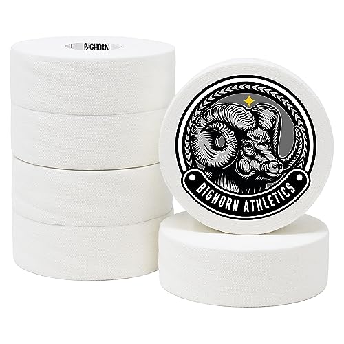 Bighorn Athletics Boxing Tape 1" × 45ft, 6 Rolls, White | Extra sticky 1" athletic tape for boxing & hand wrapping. Strong adhesive, EZ-tear. Protects knuckles, no residue on skin. - color: White