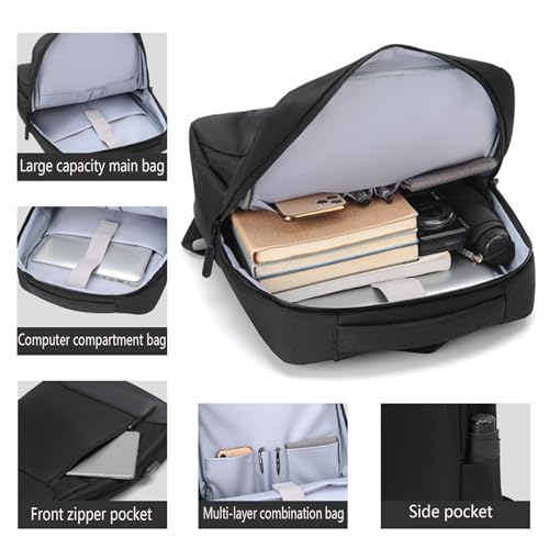 Men Business Laptop Backpack, Waterproof Travel Backpack | with USB Charging Port, College School Computer Bag, for Work Carry - color: Blue