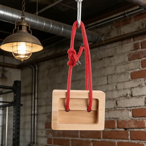 2Pcs Wooden Hangboard Rock Climbing - Hang Board for Climbing | Fingerboard | Arm Workout & Pull-Up Training | Bouldering Present Khaki - color: Khaki