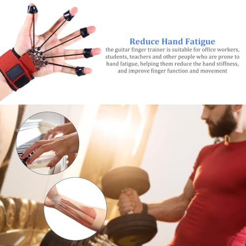 Finger Stretcher Exerciser 60LB Finger Extensor Trainer Finger Resistance Band Finger Strengthener for Hand Red 18x5 cm, Finger Exerciser