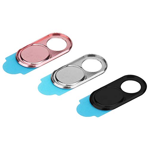 Zopsc Webcam Cover 3pcs Ultra Thin Metal Lens Cover | Anti Hacker Camera Slider, Privacy Protection for Phone, Privacy Cover for Laptop and Tablet - color: Silver black pink color