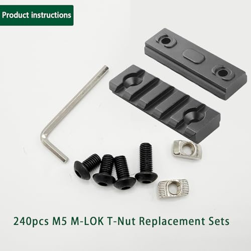 240 pcs M5 T Nut Screws Kit for 2020 2040 2080 Aluminum Extrusion, 120 pcs Black M5x8/10/12/14mm Hexagon Socket Screws and 120 pcs M5 Drop in T-Nuts with 1 pcs Hex Wrench - style: 240pcs 20 Series Screws Kit Black B