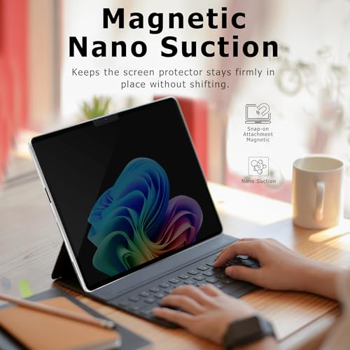 Megoo Privacy Screen Protector for Surface Laptop 7 15 Inch, Anti-Spy, Anti-Glare, Blue Light & UV Blocking, Magnetic Nano Technology, Removable Design | Anti-Spy, Anti-Glare, Blue Light & UV Blocking, Magnetic Nano Technology, Removable Design - size: Su
